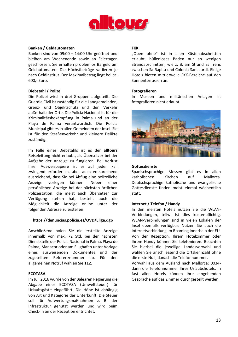 Infomappe Mallorca, Seite 13